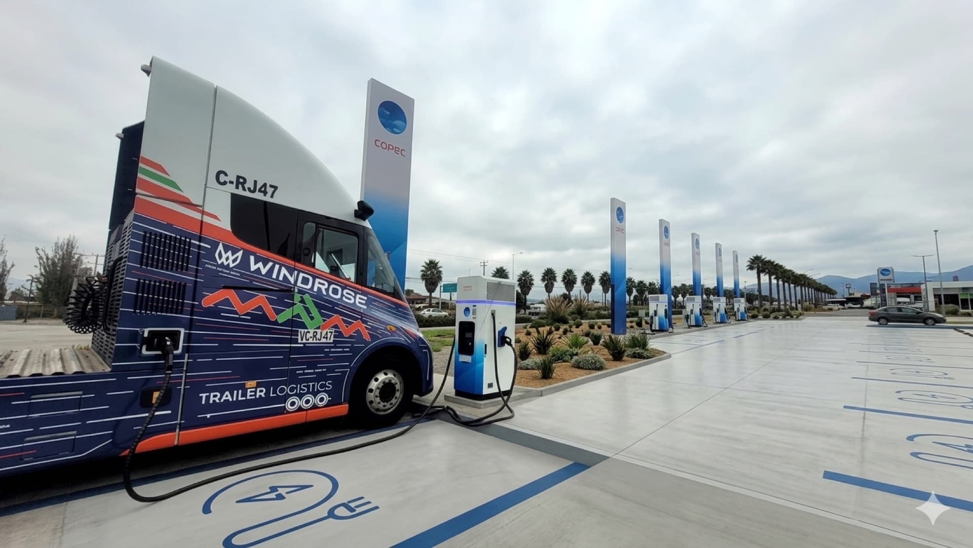 Camión eléctrico Windrose de Pallet Logistics con autonomía de 670 km en operación regular